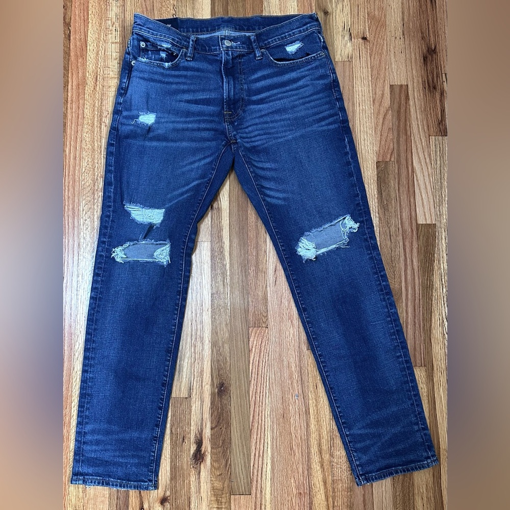 Abercrombie & Fitch Blue Skinny Jeans Distressed Style